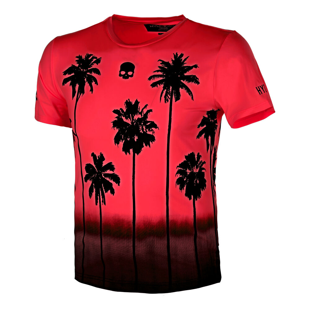 Tech Palm Camiseta De Manga Corta Hombres - Rojo Claro, Negro