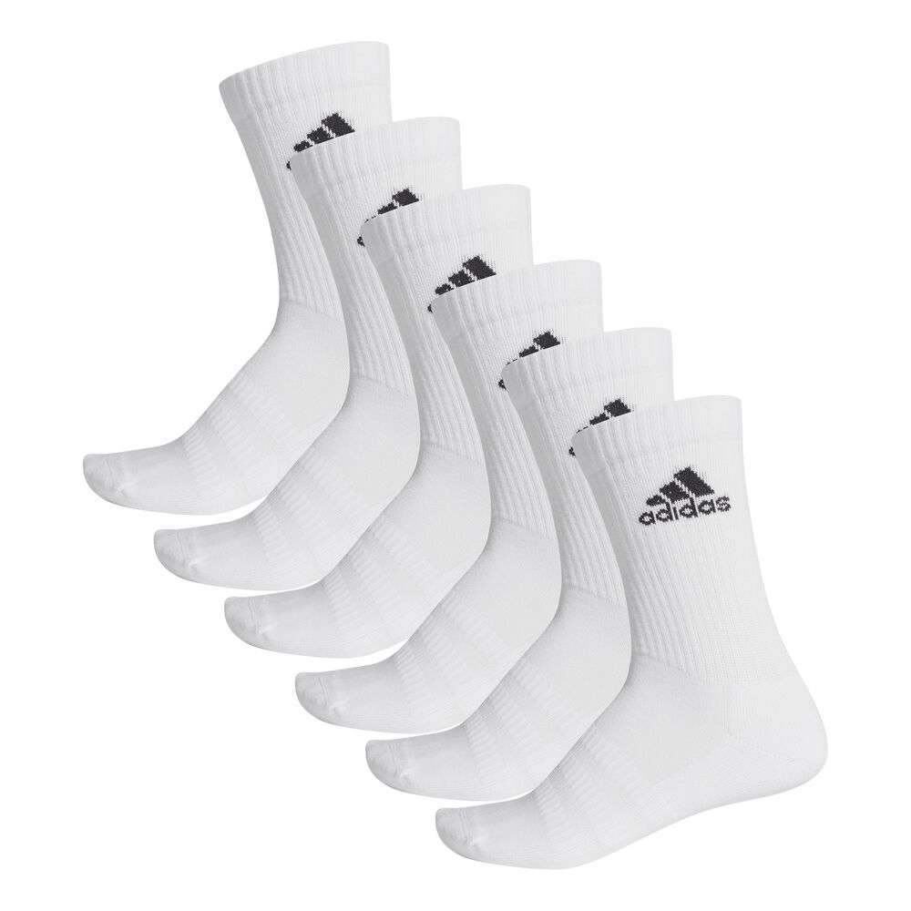 Adidas Cushioning Crew Calcetines Deporte Pack De 3 - Blanco, Negro