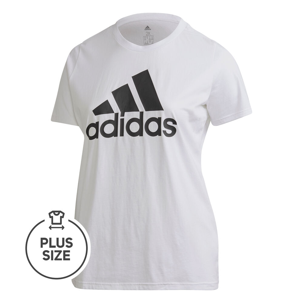 Badge Of Sport Cotton Plus Size Camiseta De Manga Corta Mujeres - Blanco, Negro