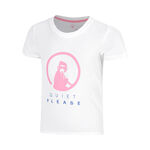 Ropa Quiet Please Quiet Please Baseline Logo Camiseta de manga corta Chicas-blanco, rosa ne&oacute;n