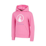 Ropa de tenis Quiet Please Quiet Please Crushaseline Logo Sudadera con capucha Chicas-rosa, blanco