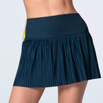 Ropa Lucky in Love Lucky in Love Racer Rib Pleated Falda Mujeres - azul oscuro, amarillo