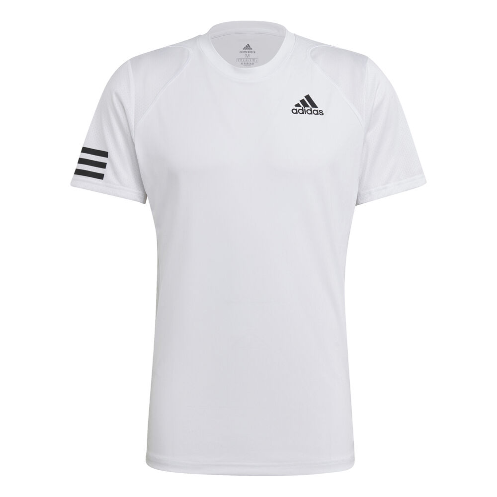 Club 3 Stripes Camiseta De Manga Corta Hombres - Blanco, Negro