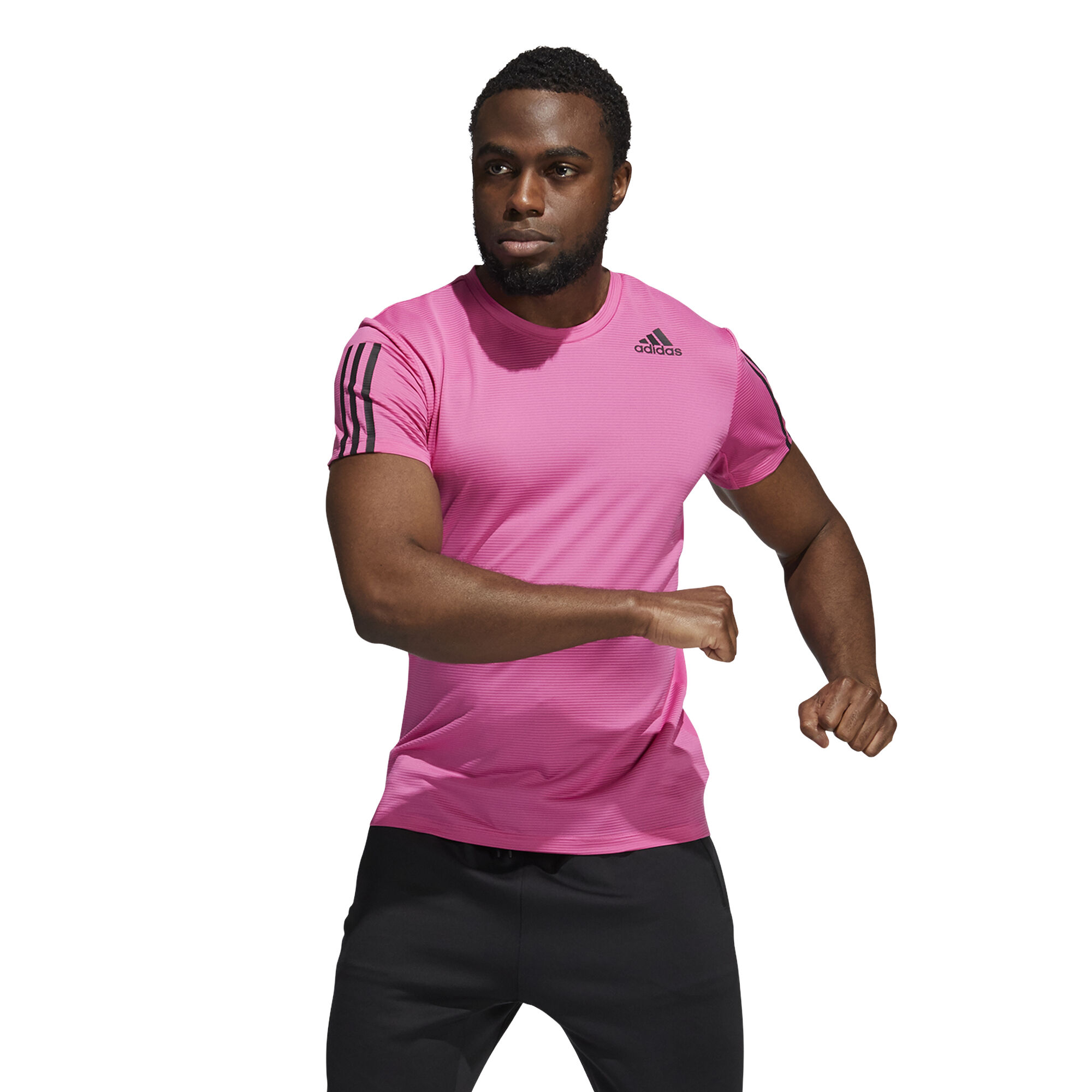 Camiseta 3 stripes adidas rosa sale