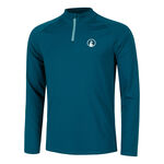 Ropa Quiet Please Quiet Please Create Big Serve 1/4 Zip Camiseta De Manga Larga Hombres-Color Petróleo,Blanco