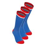 Ropa De Tenis BIDI BADU Bold Bro III Crew Printed Move Socks 3 Pack - blue/white/red