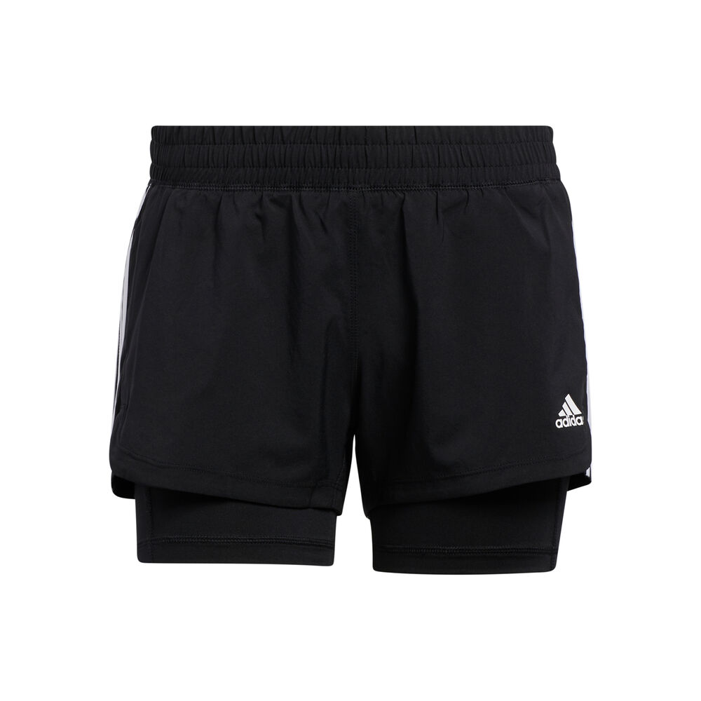 Pacer 3 Stripes 2in1 Shorts Mujeres - Negro, Blanco