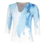 Ropa BIDI BADU BIDI BADU Watercolour V-Neck Camiseta De Manga Larga Mujeres-Blanco,Azul