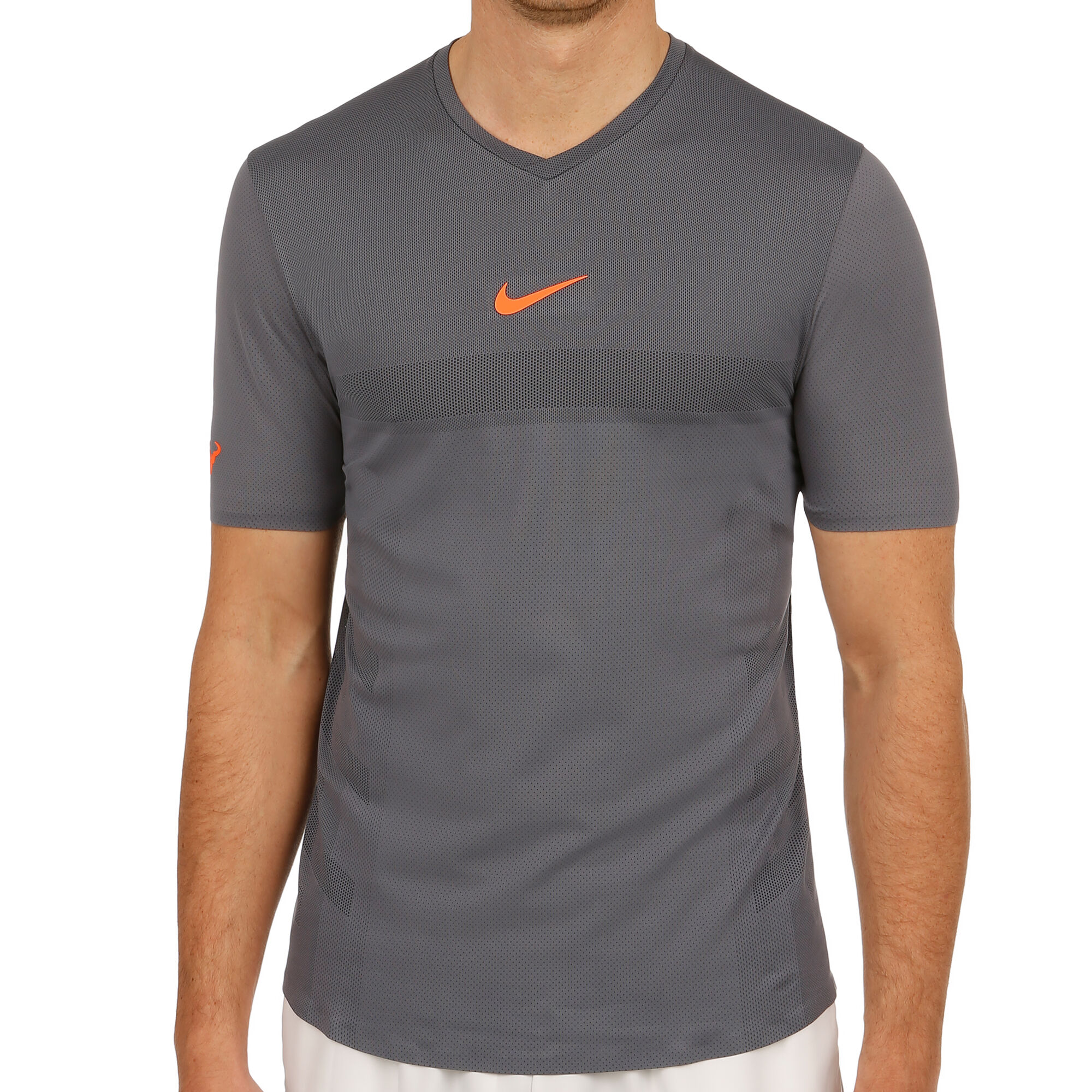 Rafael Nadal Court AeroReact Camiseta De Manga Hombres - Gris Oscuro, Coral compra online | Padel-Point