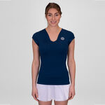 Ropa BIDI BADU BIDI BADU Crew V-Neck Camiseta De Manga Corta Mujeres-Azul Oscuro
