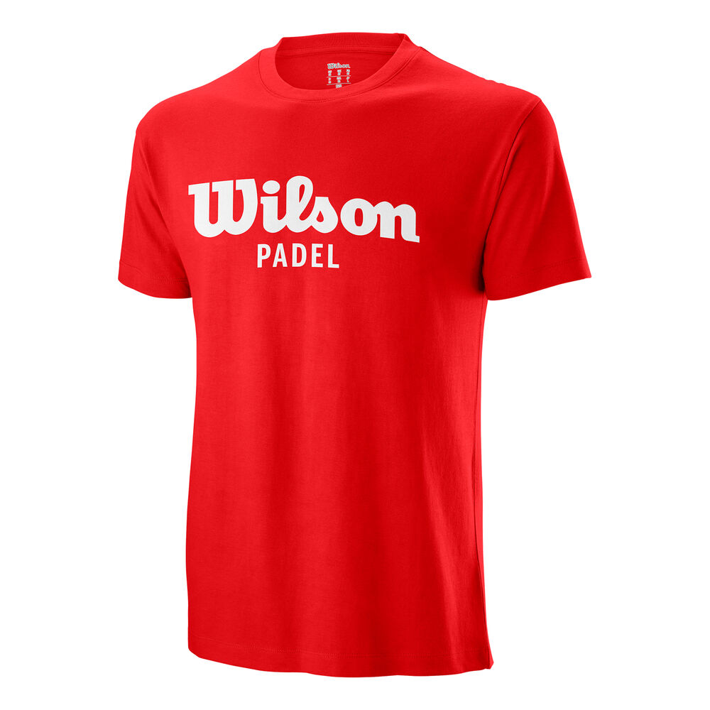 Wilson Team Striped Crew Camiseta De Manga Corta Hombres - Rojo, Blanco