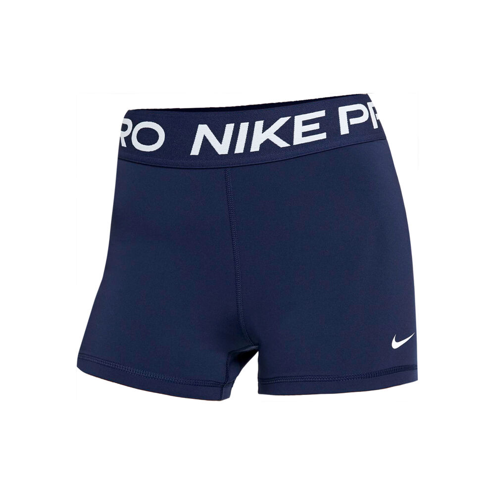 Pro 3in Shorts Mujeres - Azul Oscuro, Blanco