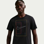 Ropa de tenis Nike Nike Court Heritage Camiseta de manga corta Hombres-negro
