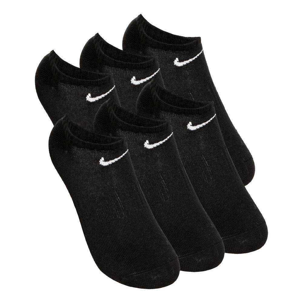 Nike Cushioned No Show Pack Calcetines De Tenis Pack De 3 - Negro, Blanco