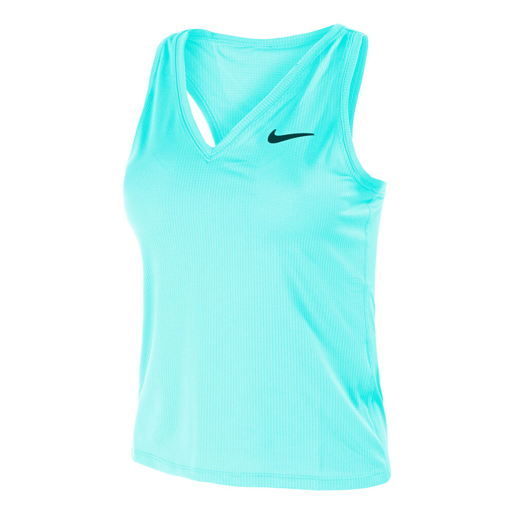 Nike Court Challenge Crop Camiseta De Tirantes Mujeres - Negro, Azul Claro