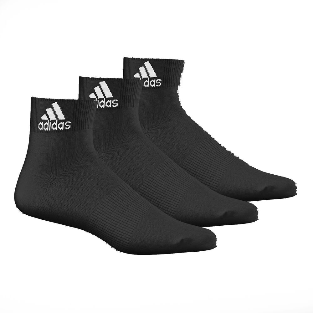 Performance Ankle Thin Calcetines Deporte Pack De 3 - Negro, Blanco