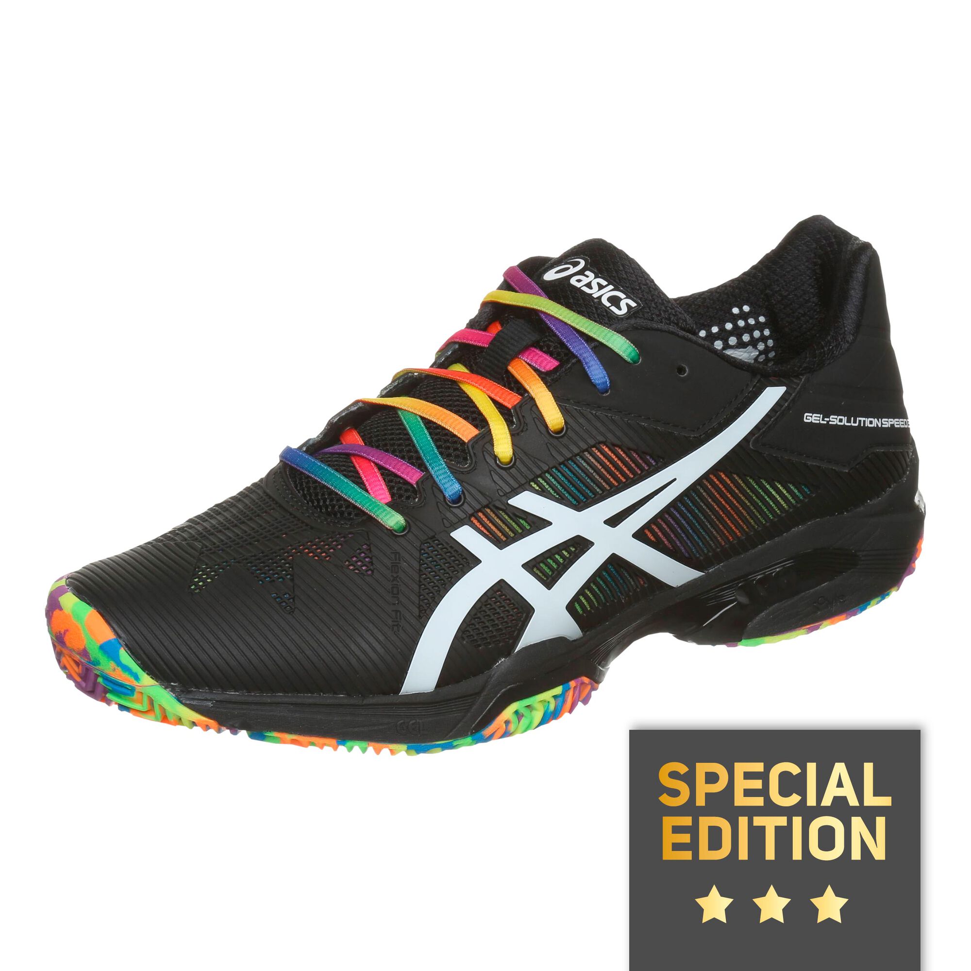 ASICS Gel-Solution Speed 3 Clay Zapatilla Tierra Batida Edición Especial - Negro, Blanco compra online | Padel-Point