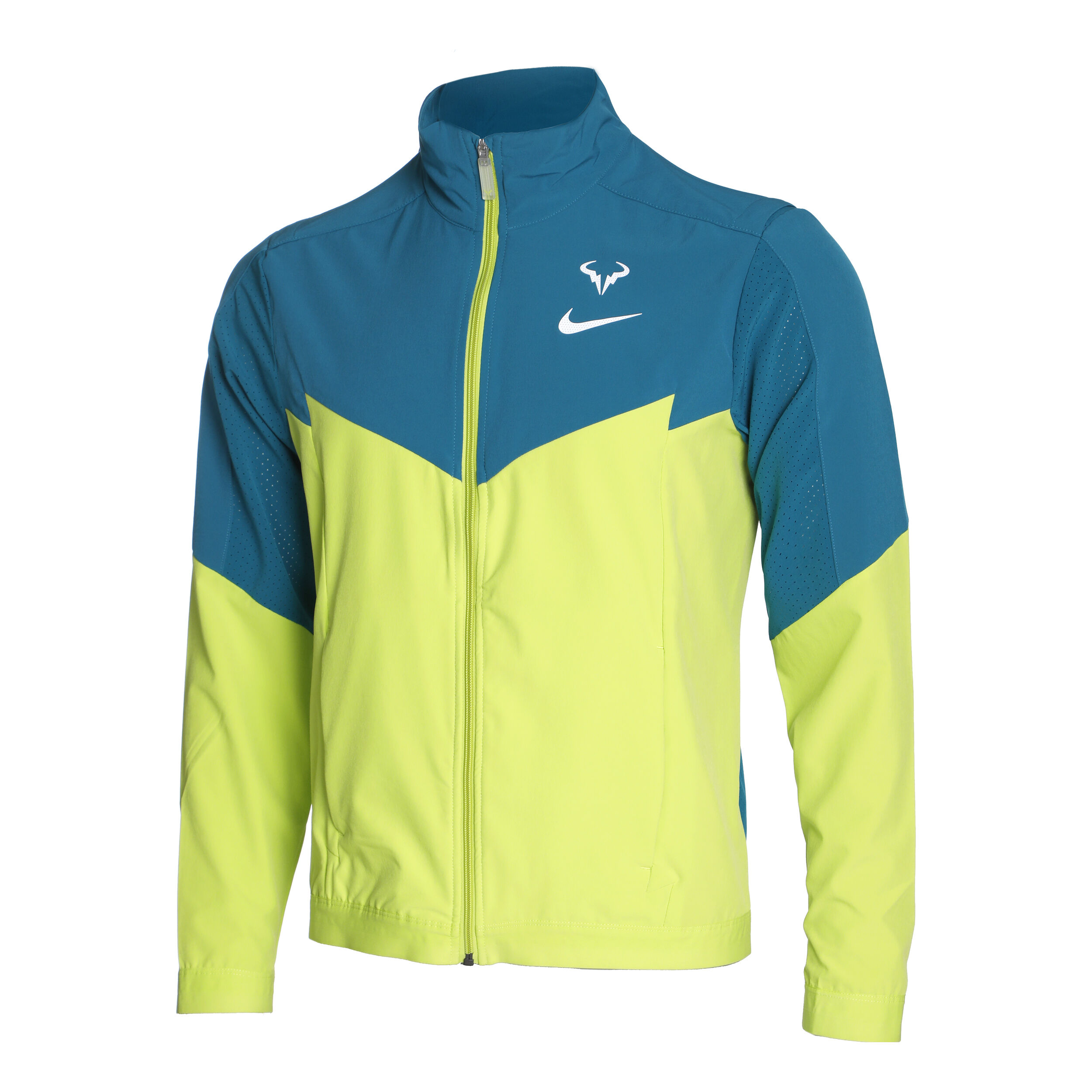 Buy Nike Rafael Nadal Court Dri Fit Chaqueta De Entrenamiento Hombres Verde Neon Azul online Padel Point ES