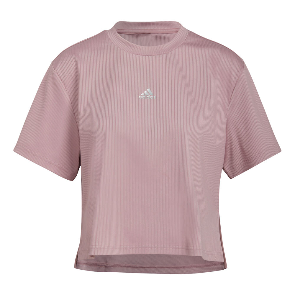 Adidas Essentials Linear Slim Camiseta De Manga Corta Mujeres - Rosa, Coral