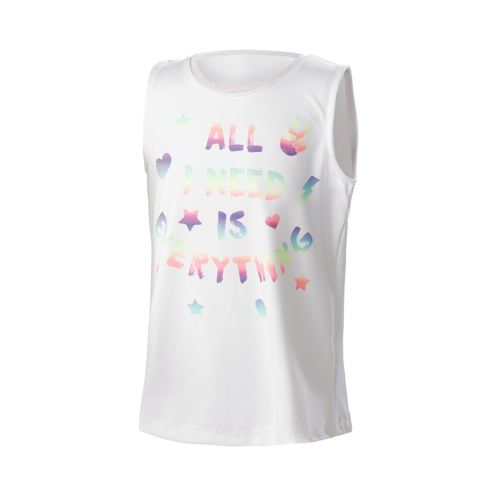 Love Everything Tie Back Camiseta De Tirantes Chicas - Blanco, Multicolor