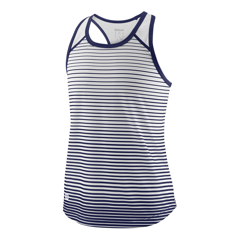 Team Striped Camiseta De Tirantes Chicas - Azul Oscuro, Blanco