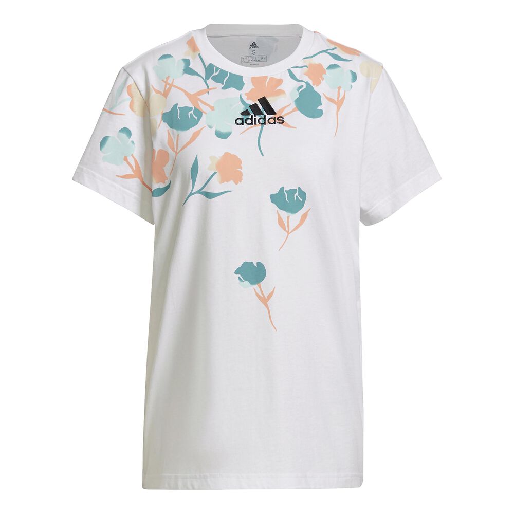 Floral BF Camiseta De Manga Corta Mujeres - Blanco, Multicolor