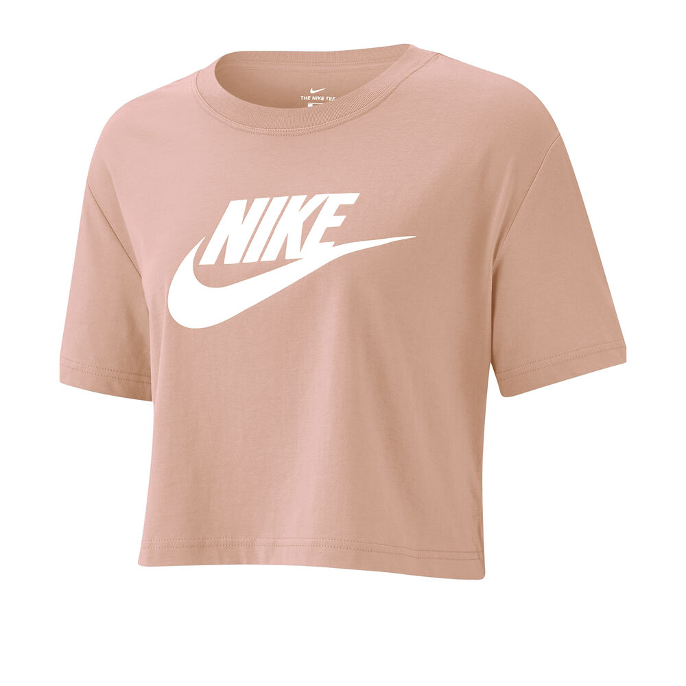Sportswear Essential Cropped Camiseta De Manga Corta Mujeres - Rosa, Blanco